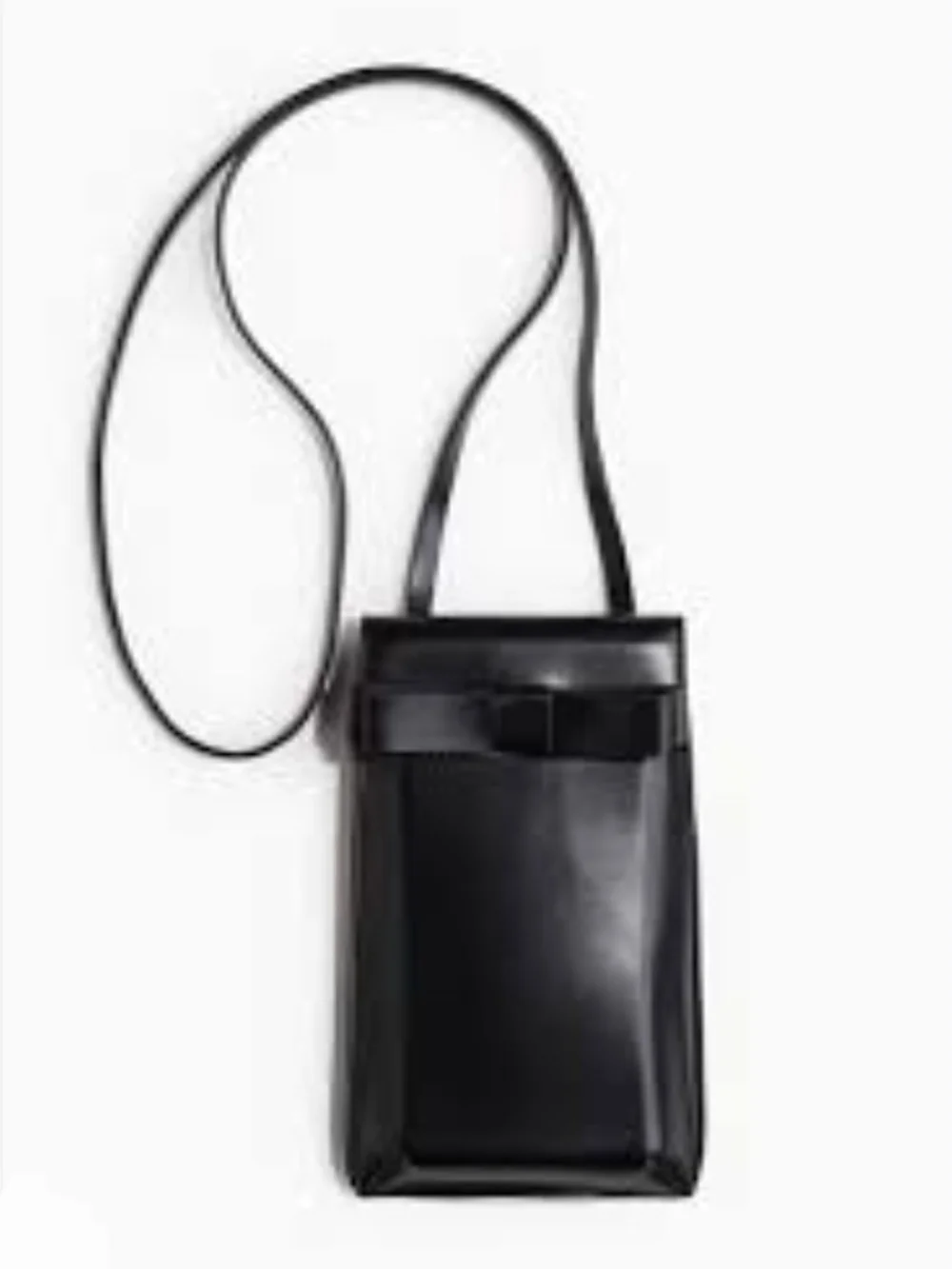 H&M Black Crossbody Phone Case with Bow Detail